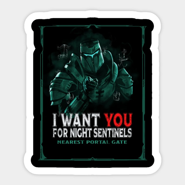 Join the Night Sentinels Sticker by WOVENPIXLS